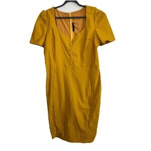 Deadly Dames Size 4X Yellow Wiggle Dress Pin Up Retro Rockabilly VLV Mad Men Ad2
